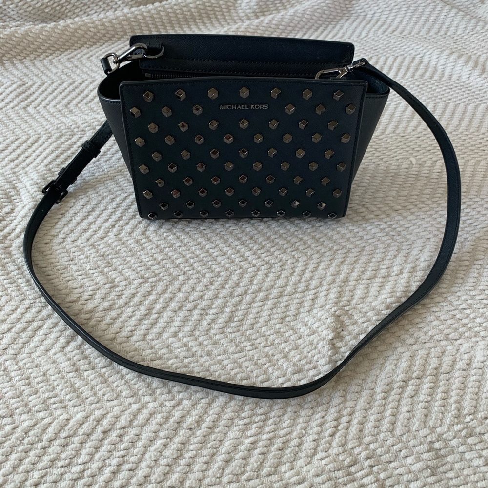 MK black studded crossbody
